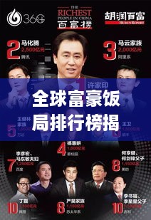 全球富豪饭局排行榜揭晓！顶级盛宴，谁与争锋？
