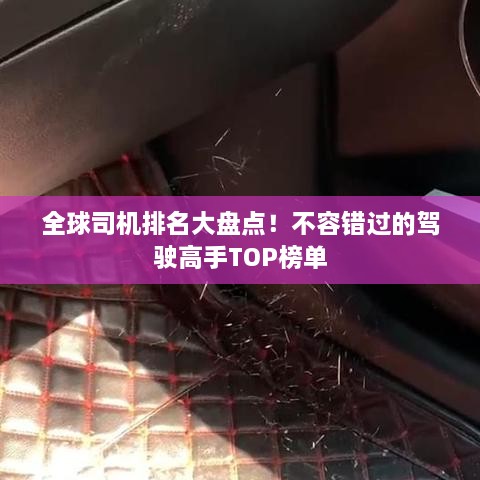 全球司机排名大盘点！不容错过的驾驶高手TOP榜单