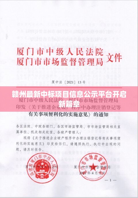 赣州最新中标项目信息公示平台开启新篇章