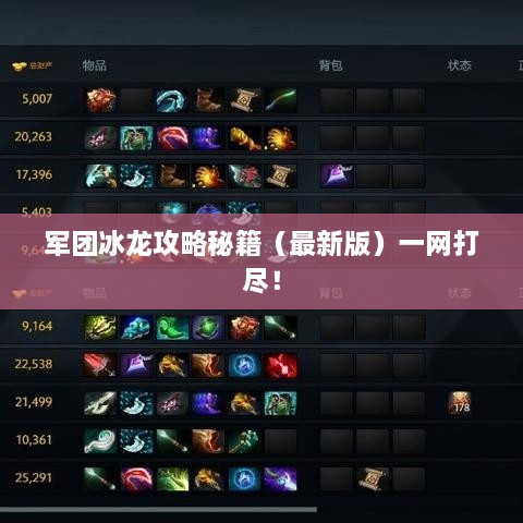 军团冰龙攻略秘籍（最新版）一网打尽！